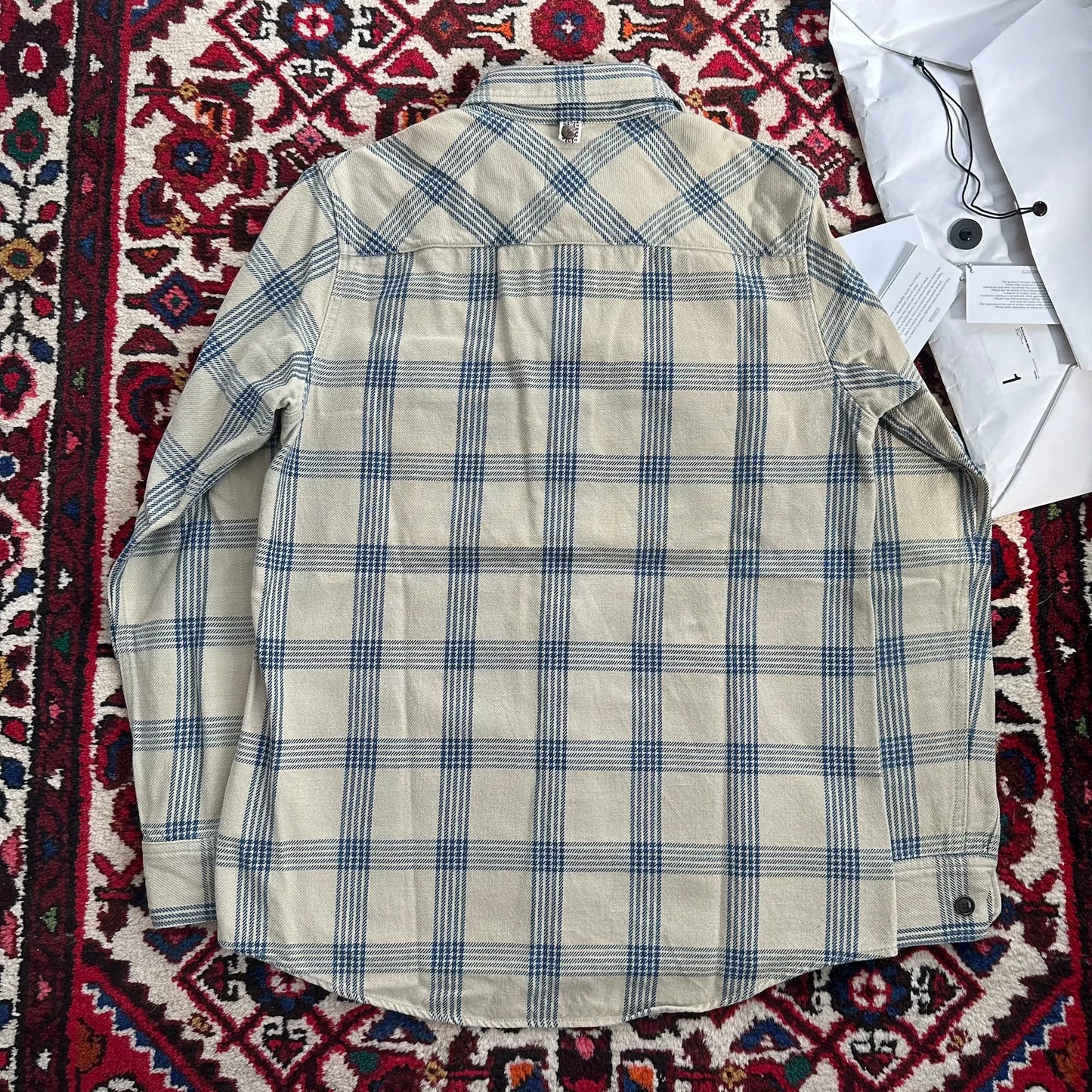 visvim indigo check long sleeve shirt