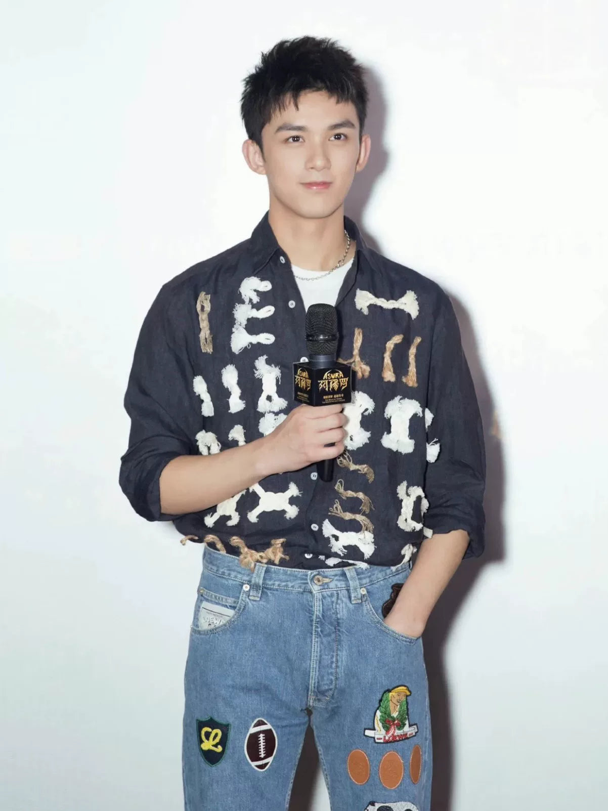 LOEWE Denim Long Coat with Charms