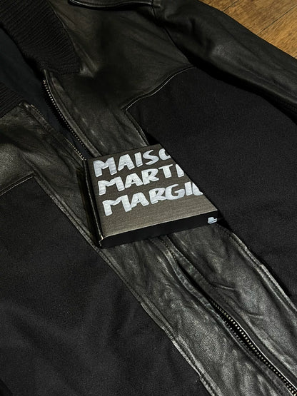 maison martin margiela leather wool jacket