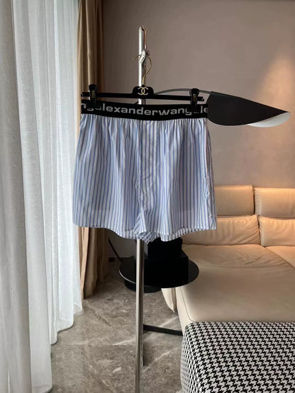 Alexander Wang Striped Letter Shorts