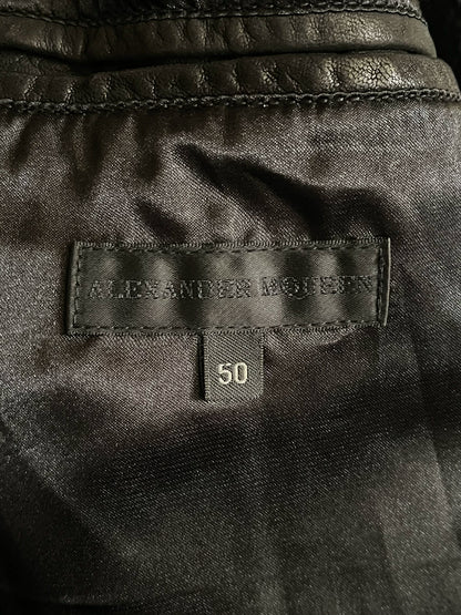 alexander mcqueen leather biker jacket size 50
