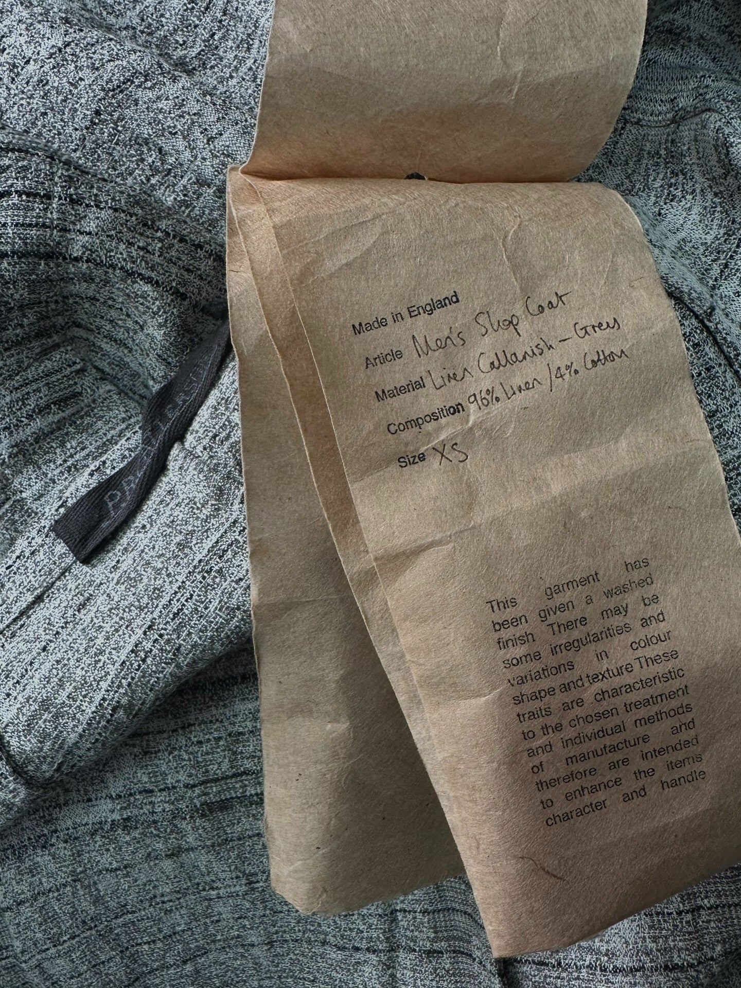 vintage linen blend long coat