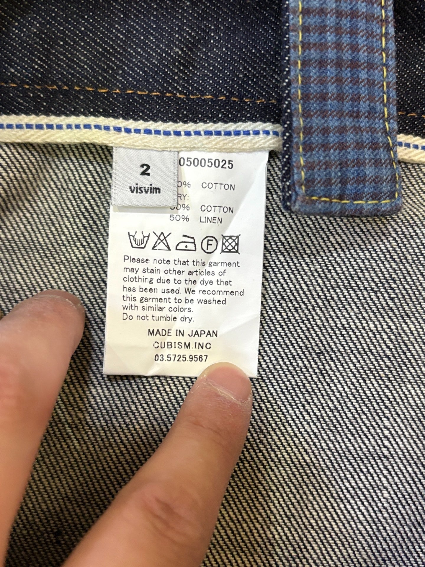 VISVIM Raw Denim Suspender Cropped Jeans