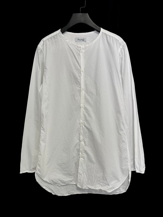 bergfabel collarless paper cotton shirt