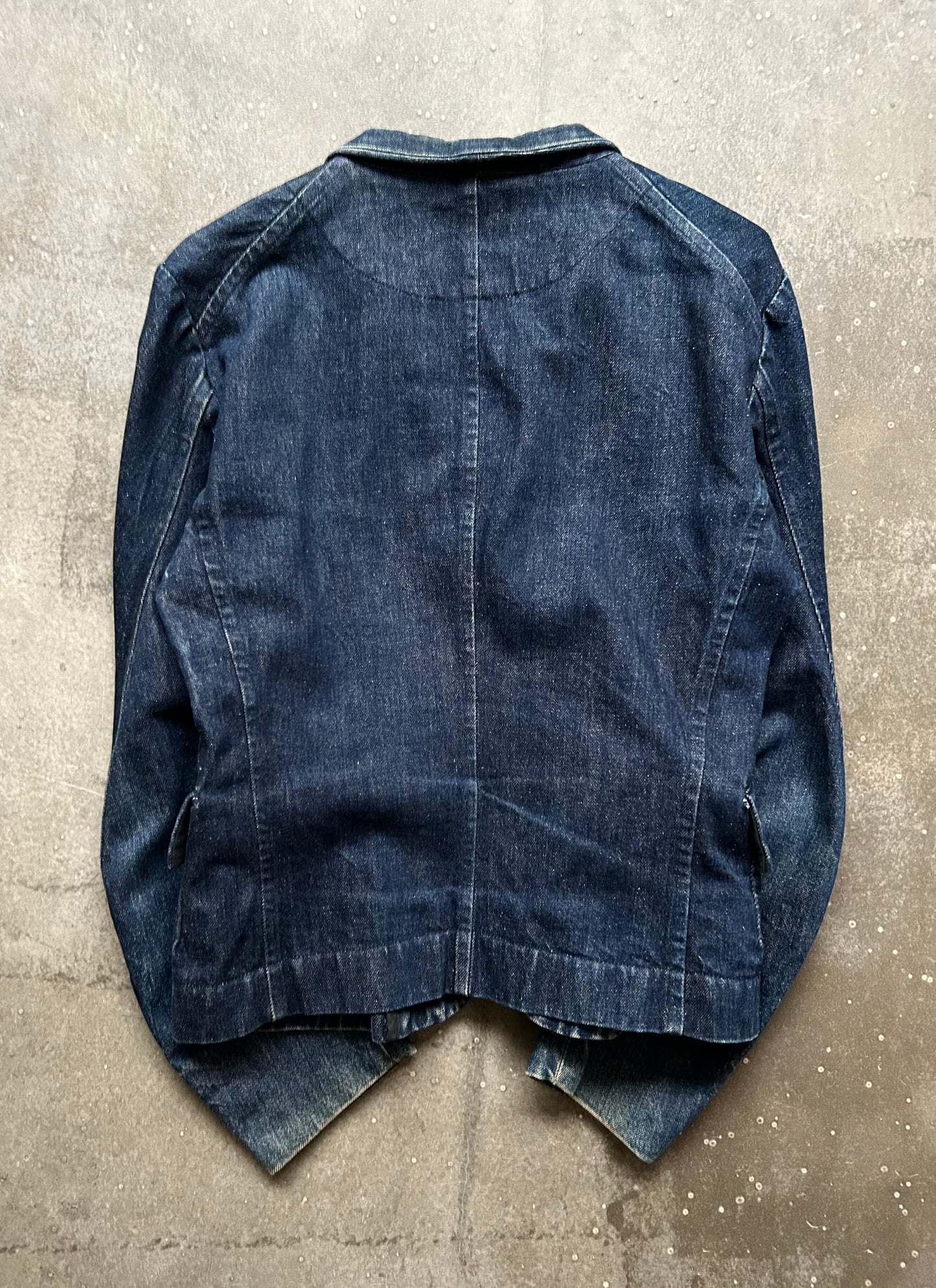 denim jacket with unique sleeves design