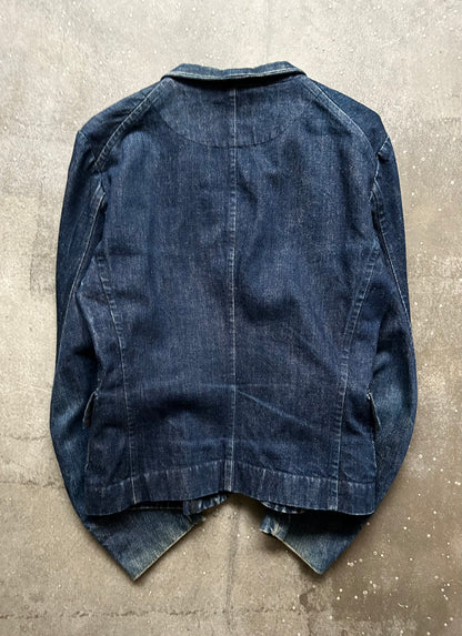 denim jacket with unique sleeves design
