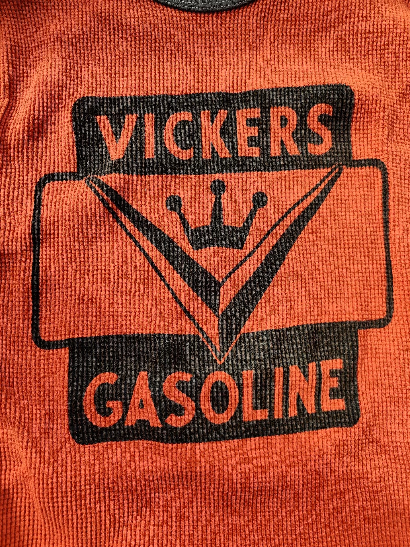 vickers gasoline long sleeve waffle shirt