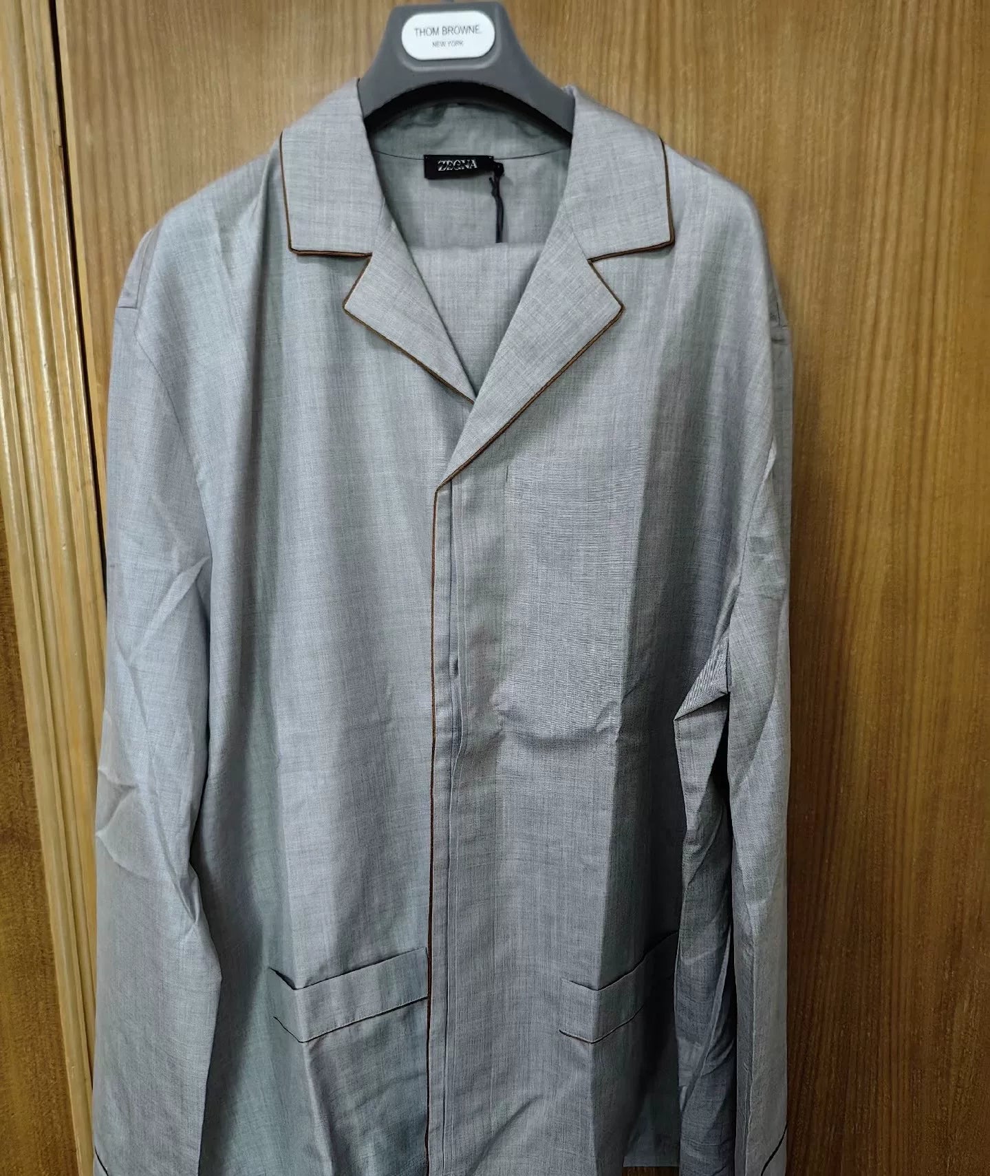 Zegna 100% Silk Suit in Light Gray