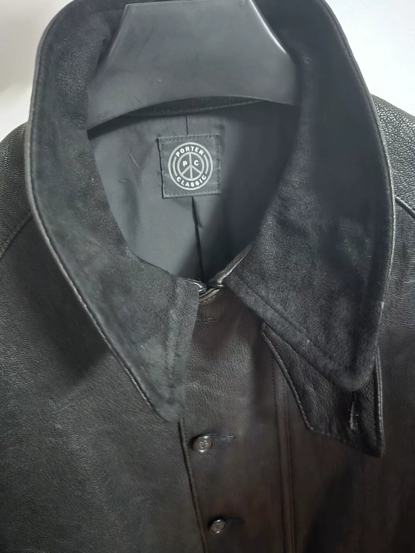 Classic Silver Leather Trench Coat