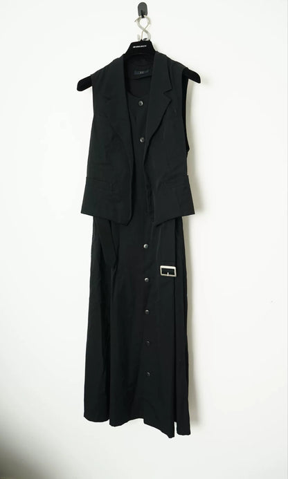 Yohji Yamamoto Layered Mid-Length Sleeveless Coat