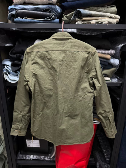 nigel cabourn herringbone shirt in green