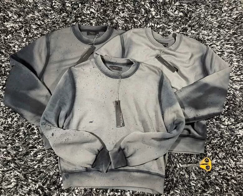 Amiri Distressed Sweatshirt in Black and Gray