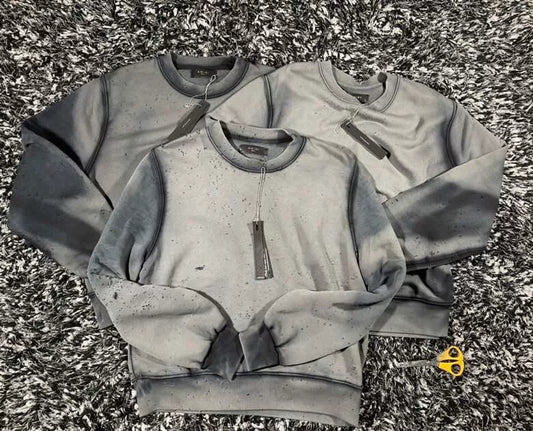 Amiri Distressed Sweatshirt in Black and Gray