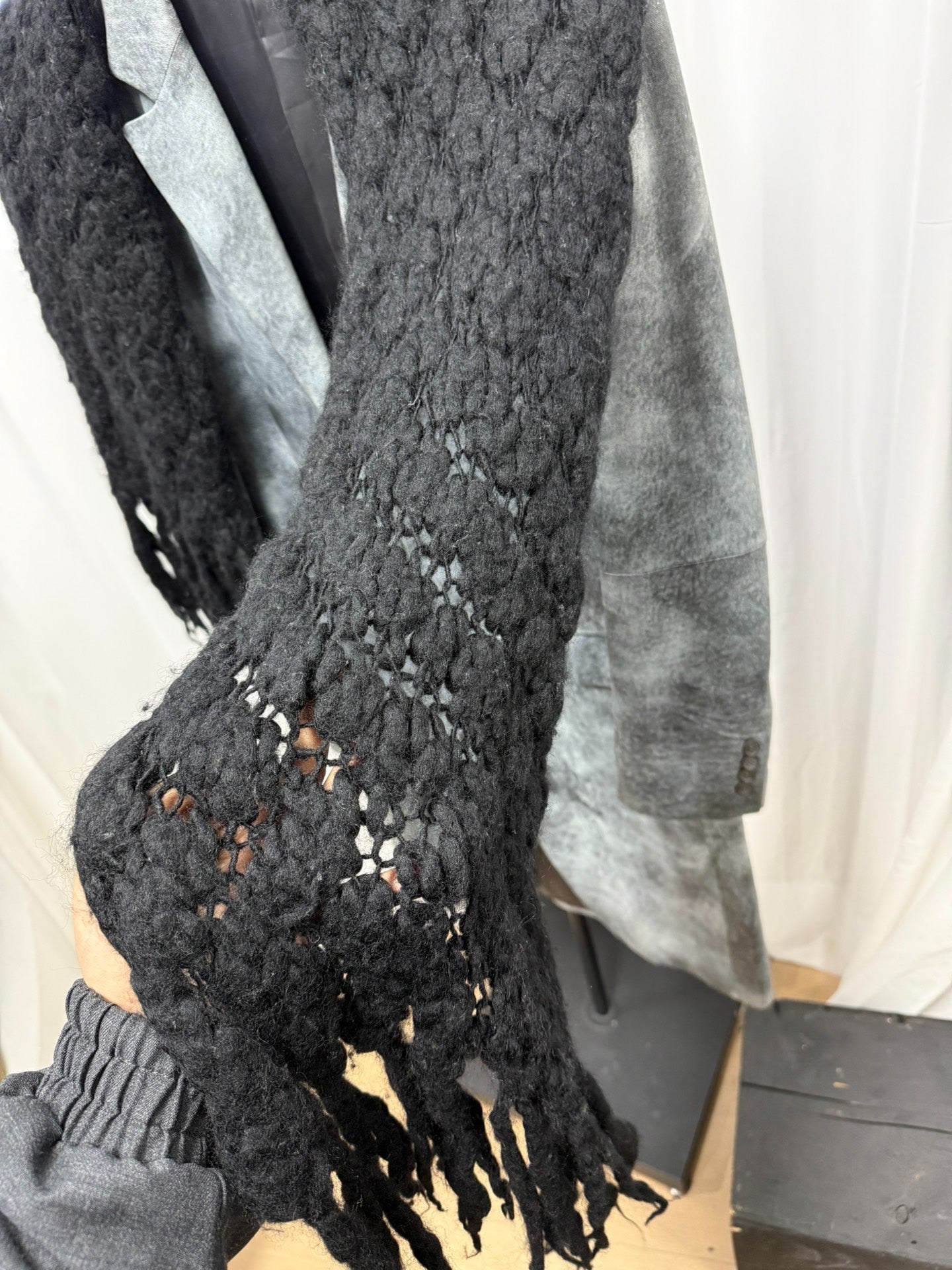 Yohji Yamamoto Wool Thick-Knit Scarf