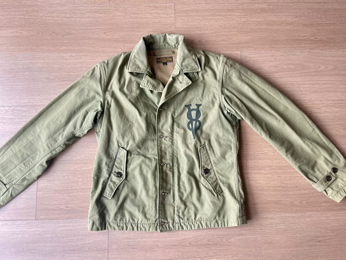 Freewheelers V8 150 MPH CLUB Military Jacket