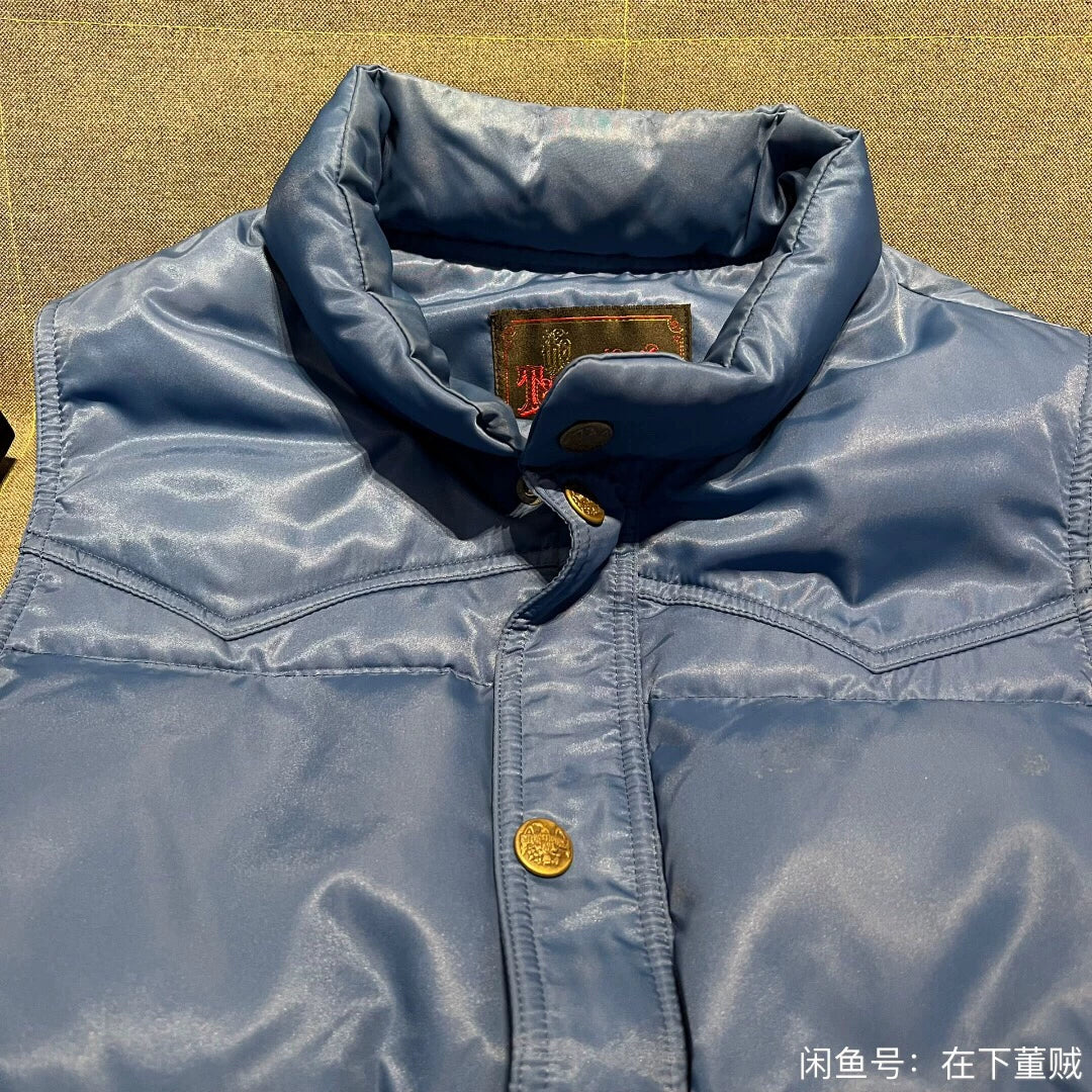 blue down vest by Tenderloin Tokyo