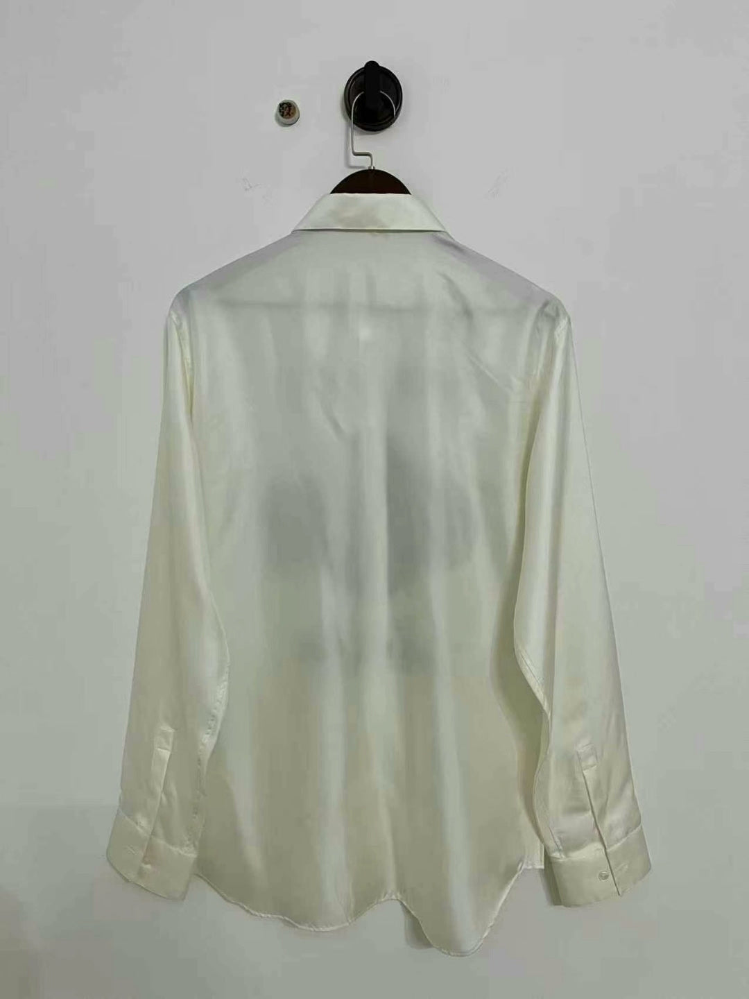 dior long sleeve silk artist logo shirt