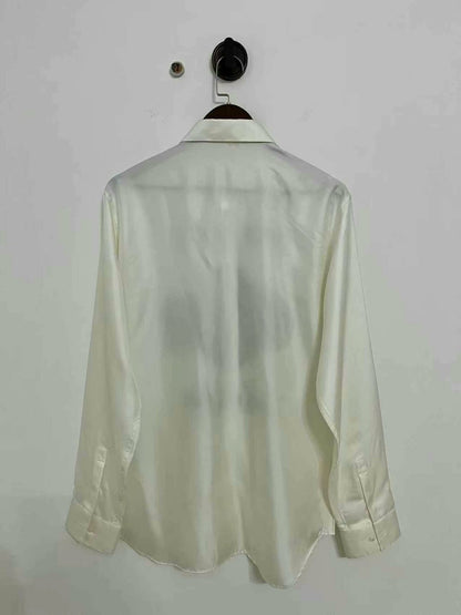 dior long sleeve silk artist logo shirt