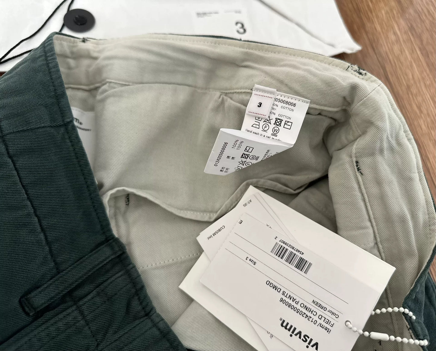 visvim field chino pants green color