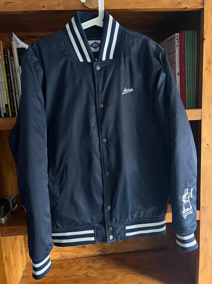 classic blue denim baseball jacket by madness