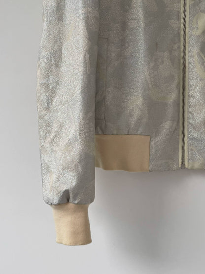 silver bomber jacket by alexander mcqueen