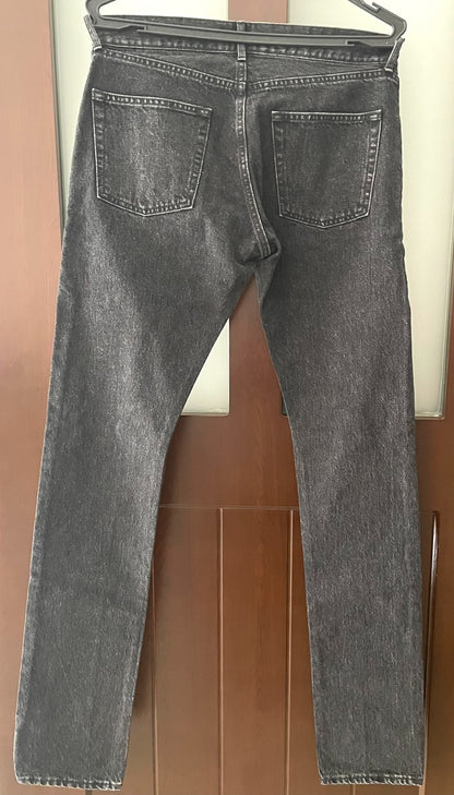 Saint Laurent Men's Distressed Black Jeans