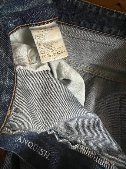 vanquish fragment distressed blue denim jeans