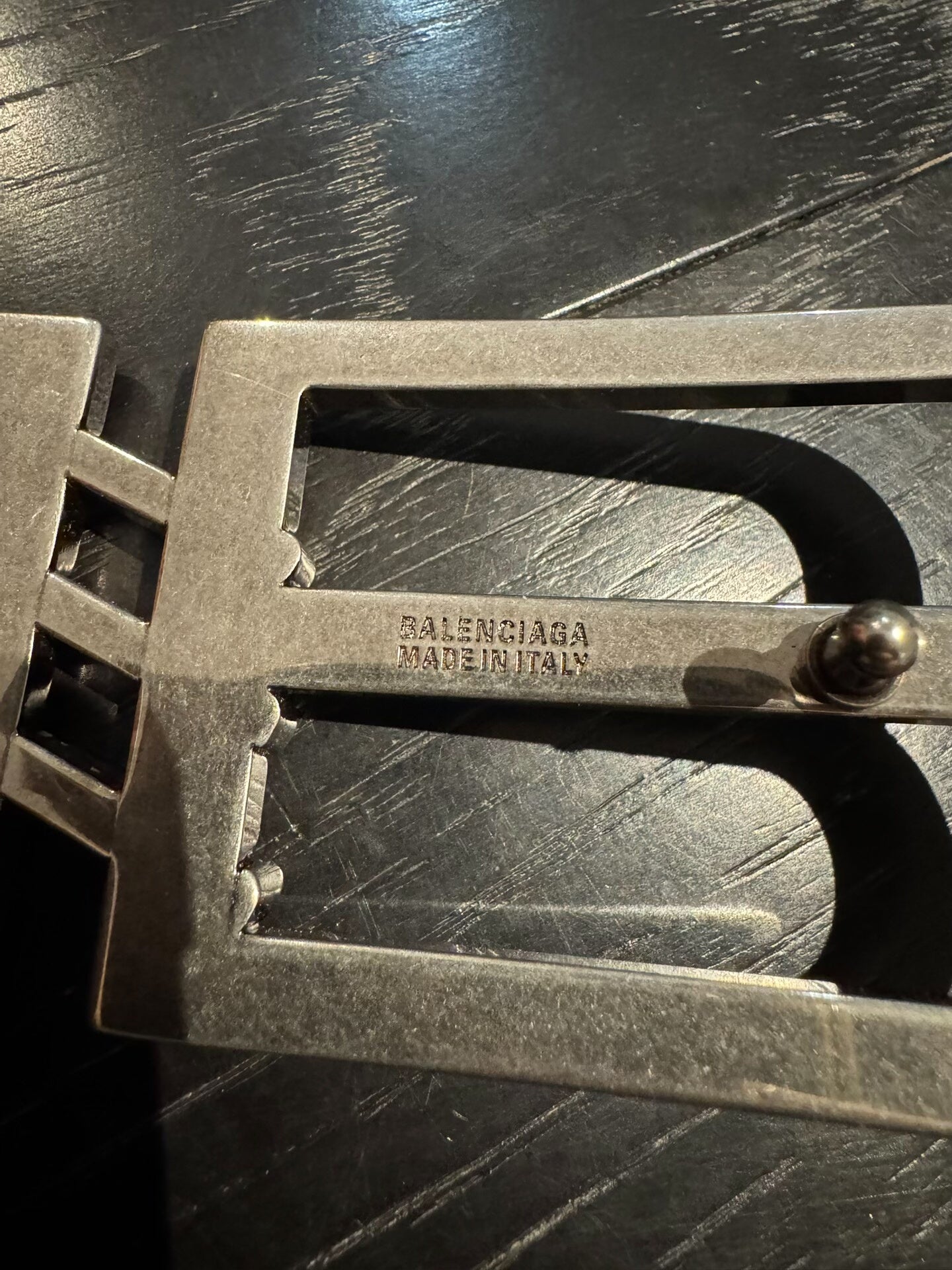 balenciaga dual B printed leather belt