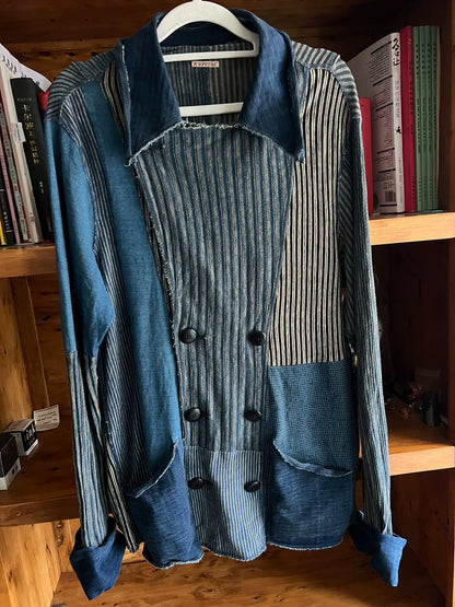 Kapital Blue Dyed Patchwork Jacket