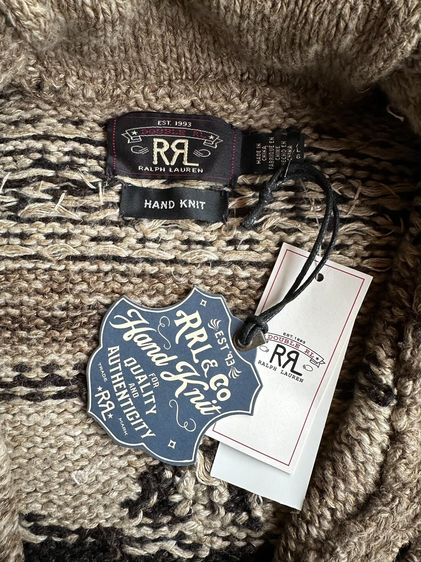 RRL Hand-Knit Linen-Blend Cardigan