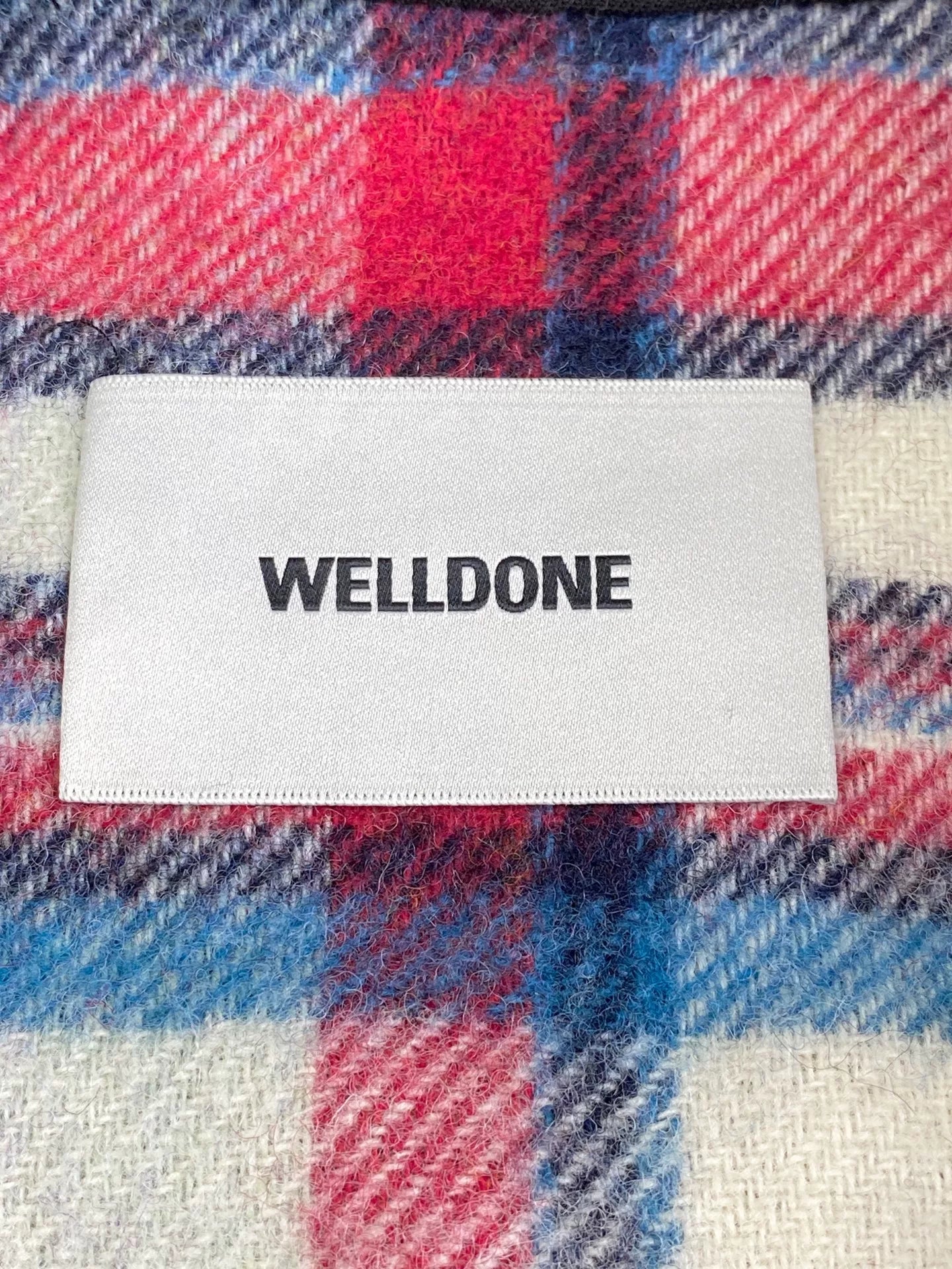 we11done plaid fleece half-zip jacket