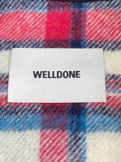 we11done plaid fleece half-zip jacket