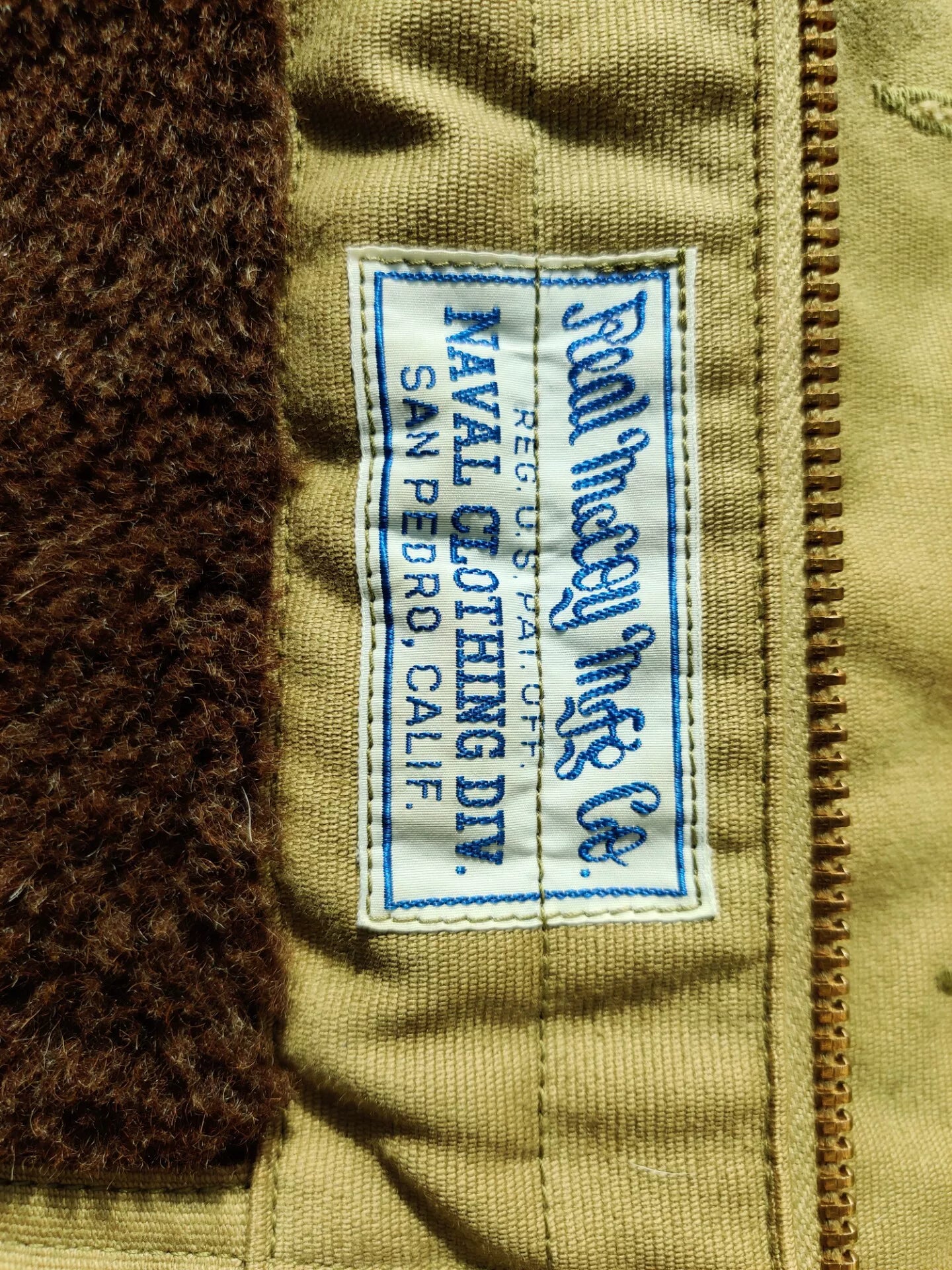 oversized u.s. navy deck jacket in beige