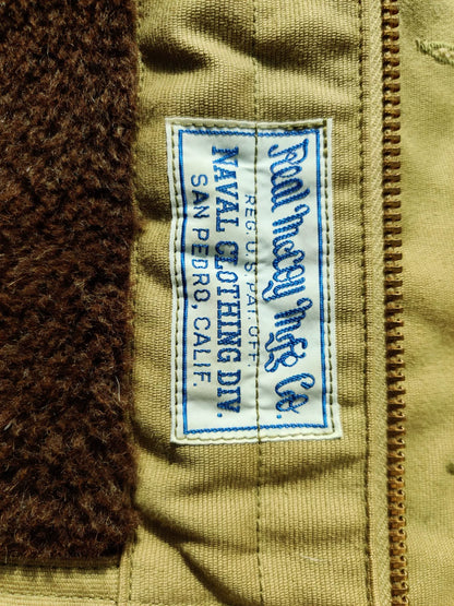 oversized u.s. navy deck jacket in beige