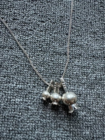 larry smith necklace with pomegranate flower pendants