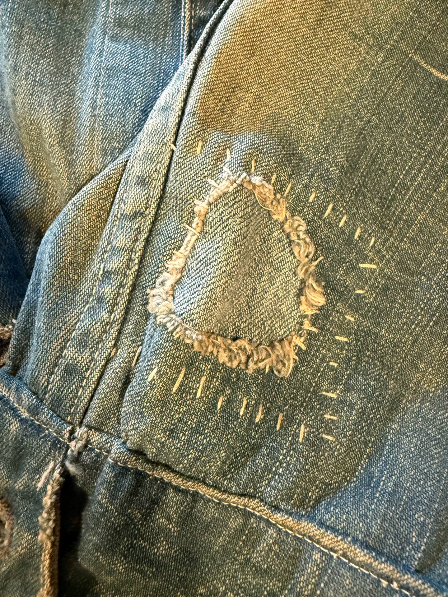 RRL Made in USA Distressed Denim Jacket