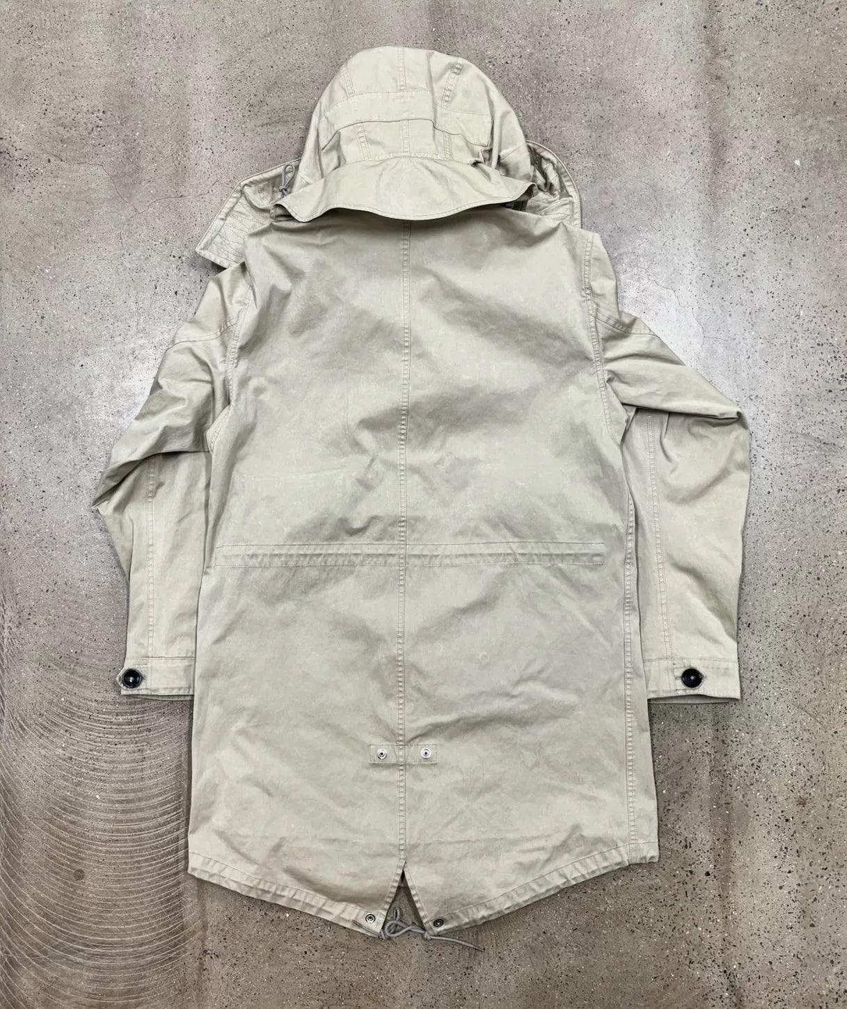 TEN C Parka Fish Tail Coat in Beige