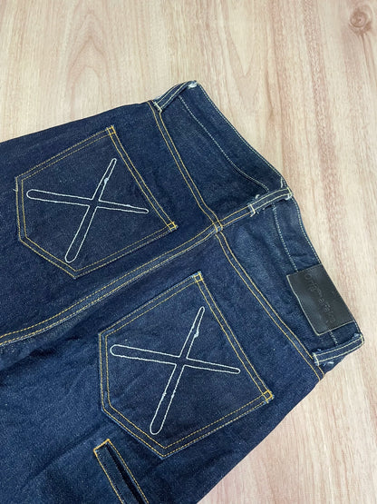originalfake red tag white denim pants