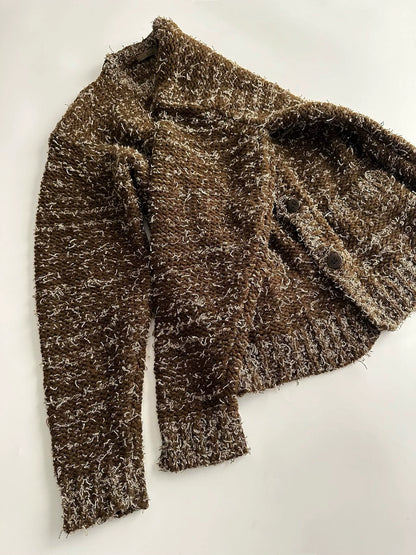 Y's for Men Snowflake Knit Cardigan