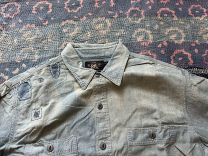 rrl patchwork vintage long sleeve shirt
