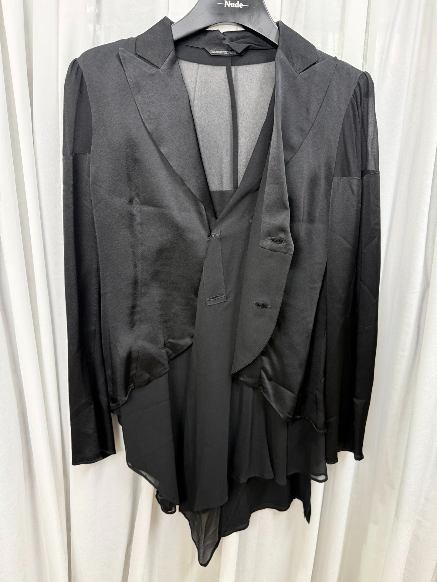 Yohji Yamamoto Noir Silk Tulle Blazer