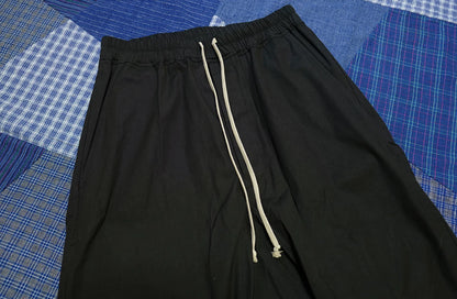 rick owens drawstring black pants