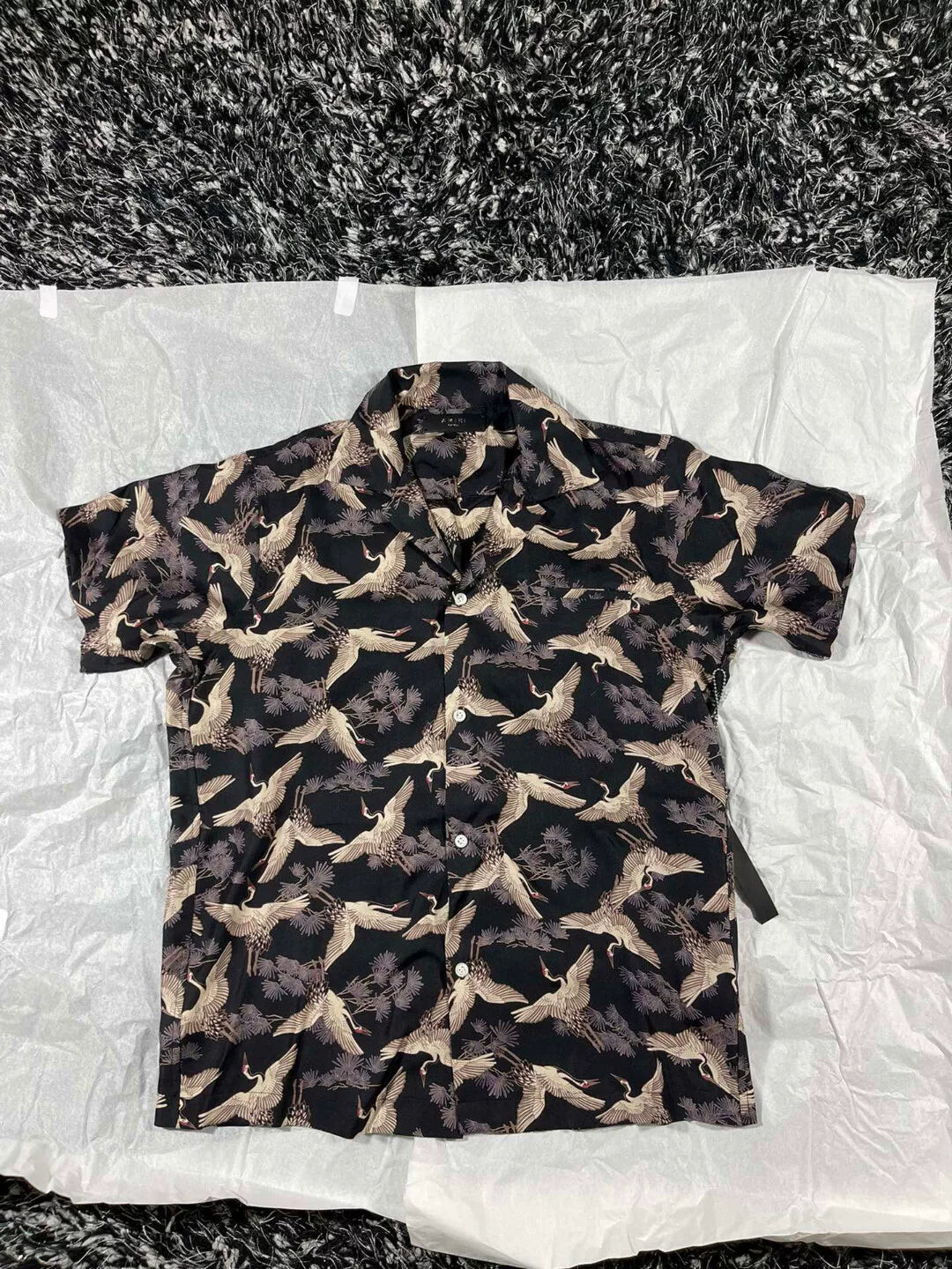 amiri carne short sleeve silk shirt