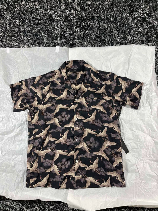 amiri carne short sleeve silk shirt