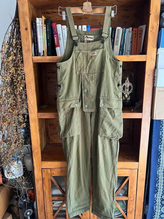 stylish canvas overalls with intricate detailing