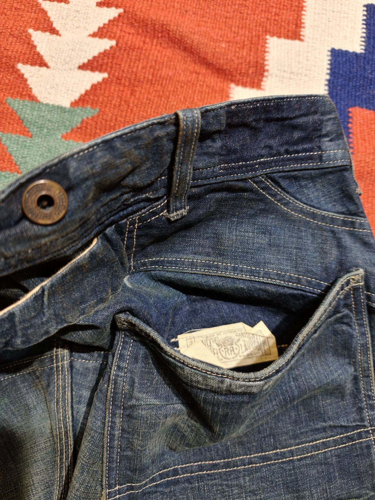 RRL Distressed Patched Work Pants