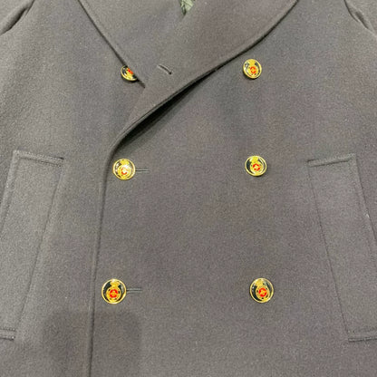 navy double-breasted wool coat by Gucci