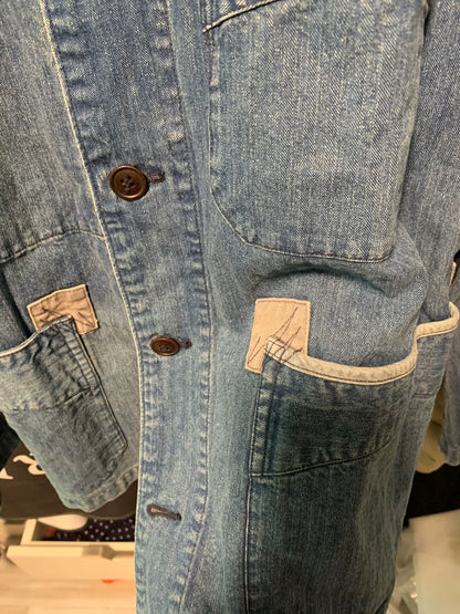 rrl classic denim work jacket size small