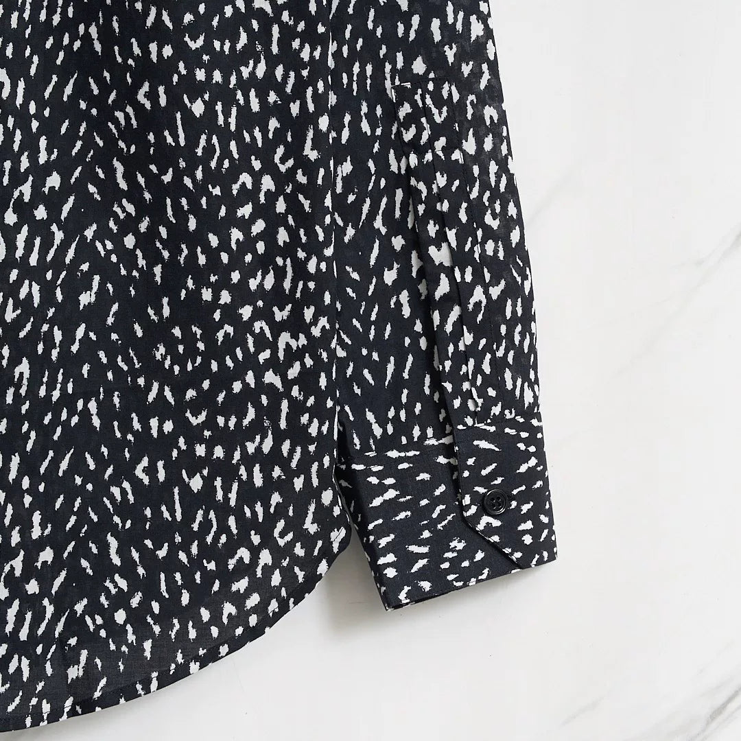 Saint Laurent Polka Dot Long-Sleeve Shirt