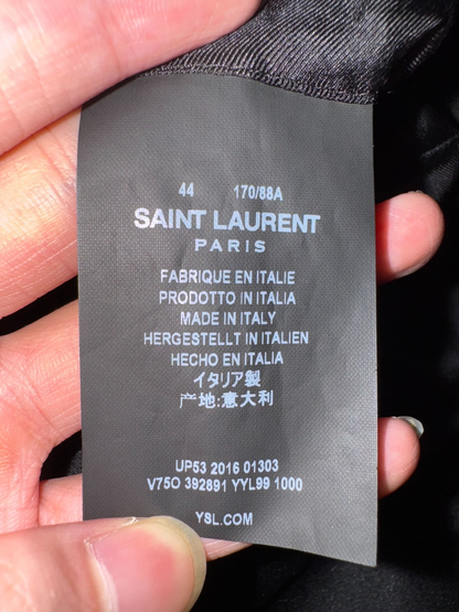 Saint Laurent Black Satin Tuxedo Jacket